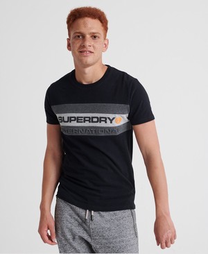 Superdry Trophy Férfi Pólók Fekete | JMUQG5619